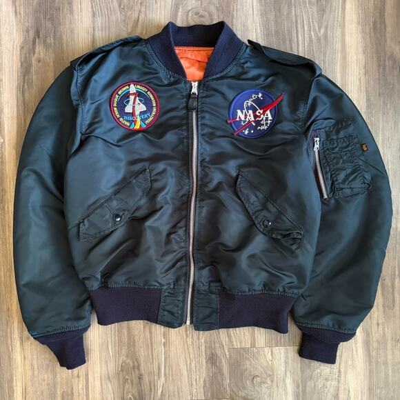 Flying Man's Light Zone Type L-2B LARGE Jacket NASA Alpha Industries Blue VTG - Picture 1 of 8